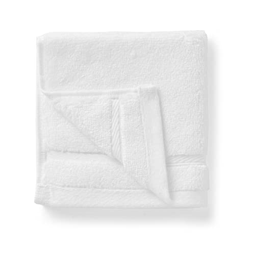 Amazon Basics Cotton Washcloths, Made with 30% Recycled Cotton Content - 12-Pack, White