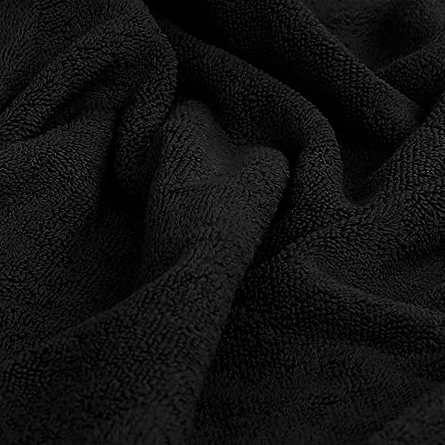 Utopia Towels 4 Pack Premium Viscose Oversized Bath Towels Set, 100% Ring Spun Cotton (27 x 54 Inches) Highly Absorbent, Quick Drying Shower Towels for Bathroom, Spa, Hotel and Travel (Black)