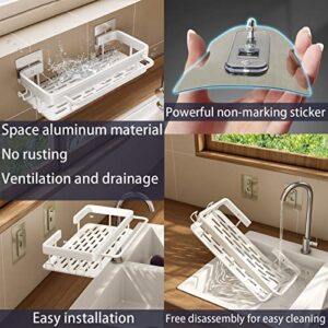 JIAJIAHAO Bathroom Shower Organizer, Adhesive Shower Caddy with Soap Holder and Hooks, No Drilling Wall Mounted Shower Shelf for Inside Shower, Bathroom, Dorm, Kitchen, 5-Pack, White