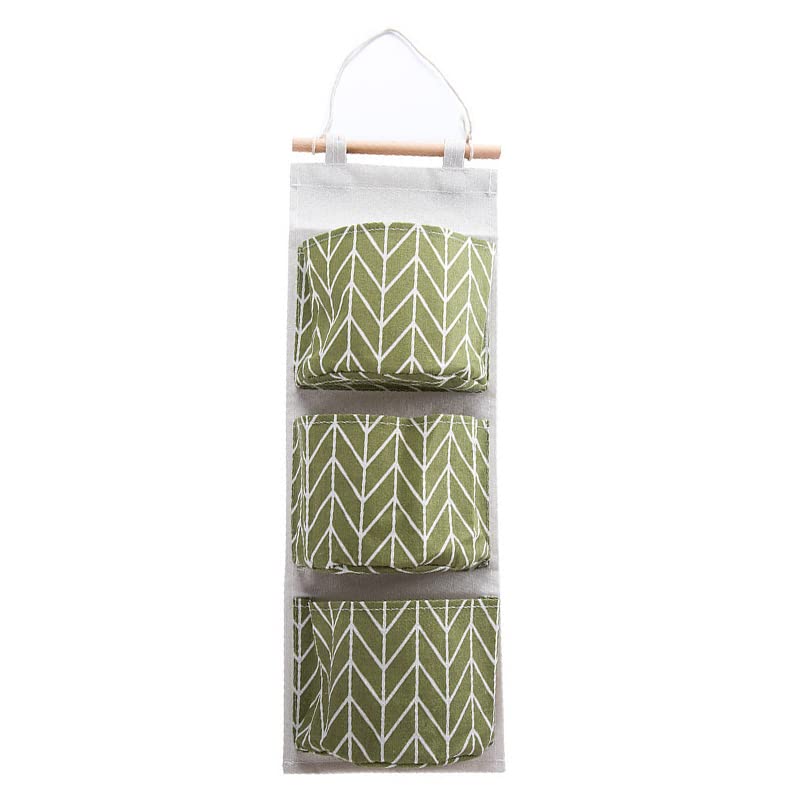 SAMZAREULO Wall Closet Hanging Storage Bag, 3 Remote Size Pocket Over Door Hanging Storage Bags