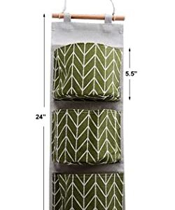 SAMZAREULO Wall Closet Hanging Storage Bag, 3 Remote Size Pocket Over Door Hanging Storage Bags