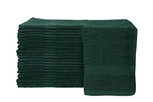 linteum textile supply premium hand towels (hunter green) absorbent towel set with ring spun 100% cotton material for hotel, salon, gym & more (24-pack, 16x27 inches)