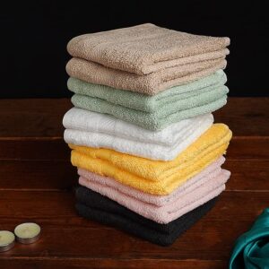 ZUPERIA 100% Cotton Bath Wash Cloths - 12 Pack - 12" x 12"- Highly Absorbent Soft Washcloths for Face, Gym Towels, Hotel Spa Quality, Reusable Multipurpose Towels (12 Pack, 6 Multicolors)