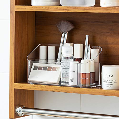 DiiuuAII Makeup Organizer, Small Clear Cosmetic Display Case, Removable Layered Plastic Clear Tabletop Holder Stand For Cosmetic, Perfume, Lotions Skin Care, Makeup Brushes, Lipsticks