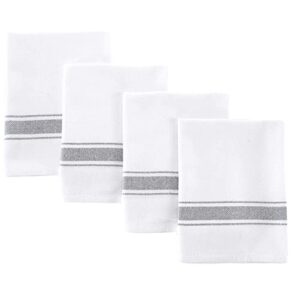 barooga turkish hand towel set (pack of 4), decorative towels for bathroom (19 x 27 inches), white turkish kitchen towels, quick dry 100% cotton farmhouse hand towels