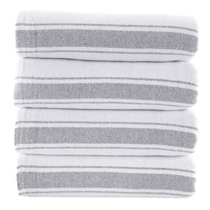 BAROOGA Turkish Hand Towel Set (Pack of 4), Decorative Towels for Bathroom (19 x 27 inches), White Turkish Kitchen Towels, Quick Dry 100% Cotton Farmhouse Hand Towels