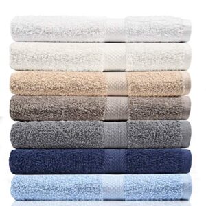 crystaltowels 7-pack bath towels - extra-absorbent - 100% cotton - 27" x 52" (neutrals)