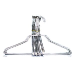 BriaUSA Metal Clothes Hangers 100 Pack Silver Color Galvanized Wire Hangers Length 16 inch Thickness 13 Gauge