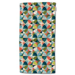hgod designs geometric hand towels,fashion geometric pattern in mid-century modern colors 100% cotton soft bath hand towels for bathroom kitchen hotel spa hand towels 15"x30"