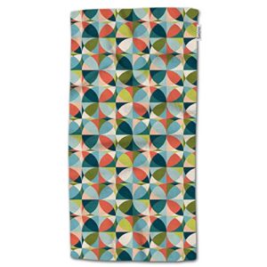 HGOD DESIGNS Geometric Hand Towels,Fashion Geometric Pattern in Mid-Century Modern Colors 100% Cotton Soft Bath Hand Towels for Bathroom Kitchen Hotel Spa Hand Towels 15"X30"