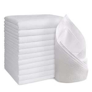 orighty 12 pack premium hand towels set - quick drying & absorbent microfiber hand towels for bathroom 16x27 inches - multi purpose for gym, spa, shower, hotel & bathroom (white)