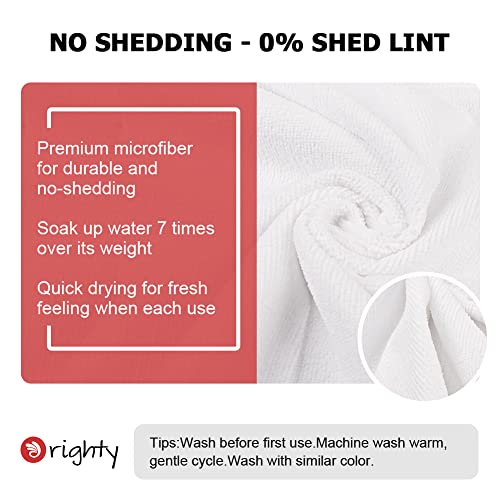 Orighty 12 Pack Premium Hand Towels Set - Quick Drying & Absorbent Microfiber Hand Towels for Bathroom 16x27 inches - Multi Purpose for Gym, Spa, Shower, Hotel & Bathroom (White)