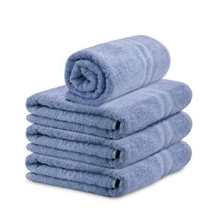 talvania luxury bath towels - 100% ring spun cotton 650 gsm 4 big hotel bath towel perfect for pool spa, bathrooms (blue)