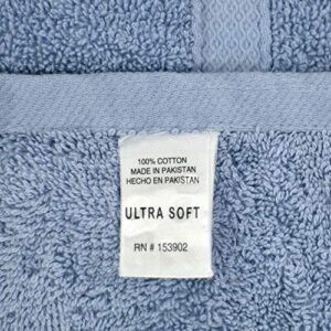 TALVANIA Luxury Bath Towels - 100% Ring Spun Cotton 650 GSM 4 Big Hotel Bath Towel Perfect for Pool Spa, Bathrooms (Blue)