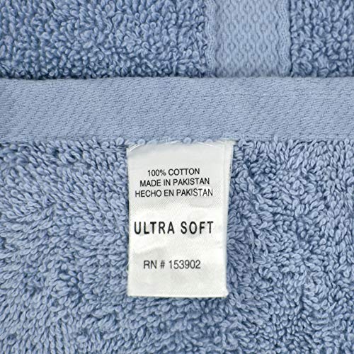 TALVANIA Luxury Bath Towels - 100% Ring Spun Cotton 650 GSM 4 Big Hotel Bath Towel Perfect for Pool Spa, Bathrooms (Blue)