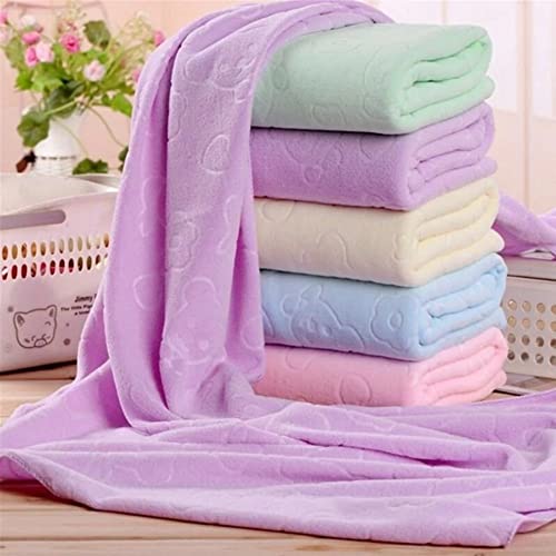 70x140cm Microfiber Bear Soft Water Absorbent Shower Bath Beach Towel Blanket Light Blue