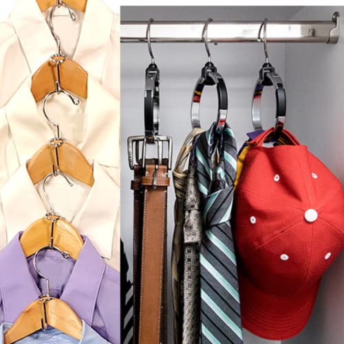 Bundle 3-Rolly Hangers and 12- Hook Connectors Closet Organizer Great Space Savers Cut Clutter in Any Closet Perfect for Maximizing Any Wardrobe or Closet Storage Spaces Heavy Duty Made