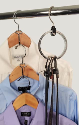 Bundle 3-Rolly Hangers and 12- Hook Connectors Closet Organizer Great Space Savers Cut Clutter in Any Closet Perfect for Maximizing Any Wardrobe or Closet Storage Spaces Heavy Duty Made