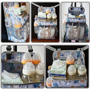 Hanging Diaper Caddy Organizer, Diaper Organizer,for Crib,Changing Table, Closets,Wall, Bassinet, Essentials Storage (Grey)