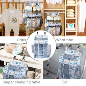 Hanging Diaper Caddy Organizer, Diaper Organizer,for Crib,Changing Table, Closets,Wall, Bassinet, Essentials Storage (Grey)