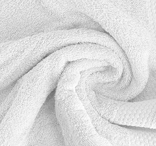 Zuperia Bath Towels 24 x 48 inches, Set of 6 - Ultra Soft 100% Combed Cotton White Towels, Highly Absorbent Daily Usage Bath Towel Set Ideal for Pool, Home, Gym, Spa, Hotel - (White)