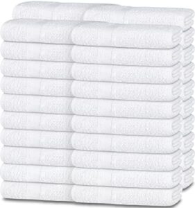 wealuxe white washcloths for body and face towel, cotton wash cloths bulk 48 pack, flannel spa fingertip wash clothes 12x12 inch, soft absorbent gym towels