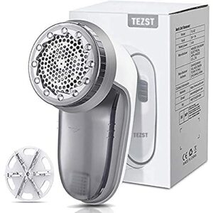 tezst fabric shaver, rechargeable electric lint remover with usb charging cord & extra blade included, 2-speeds portable clothes shaver with six blades for efficient bobbles fuzz removing