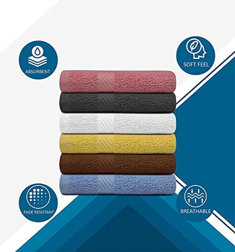 ZUPERIA Classic Towels, Face Washcloths (24 Pack, 12" x 12") 100% Cotton Premium Quality and Ultra Soft Wash Cloth Set for Bathroom and Home | Highly Durable High Absorbency and Stylish