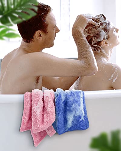 Cleanbear Wash Cloths for Your Body 24-Pack Washcloths Soft Cotton Face Cloths, Large Shower Wash Cloth Set (8 Colors 13” x 13”) 100% Cotton Small Towels for Bathrooms and Guestroom