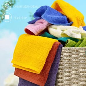 Cleanbear Wash Cloths for Your Body 24-Pack Washcloths Soft Cotton Face Cloths, Large Shower Wash Cloth Set (8 Colors 13” x 13”) 100% Cotton Small Towels for Bathrooms and Guestroom