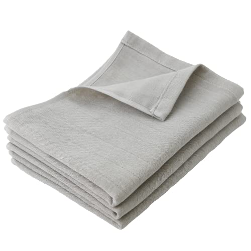 MukoTowel Double Gauze, Hand Towel, Senshu Towel, Thin, Made in Japan, Quick Dry, Set of 3 Towels, Light Gray