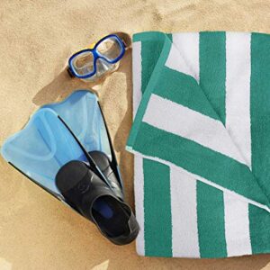 Utopia Towels [4 Pack] Cabana Stripe Beach Towel, (30 x 60 Inches) Oversized 100% Ring Spun Cotton Pool Towels, Highly Absorbent Quick Dry Bath Towels for Bathroom, and Swim Towel (Blue, Yellow, Green, Orange)