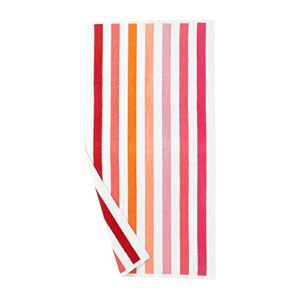 Amazon Basics Cabana Stripe Beach Towel - Pack of 4, Pink Multi