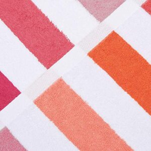 Amazon Basics Cabana Stripe Beach Towel - Pack of 4, Pink Multi