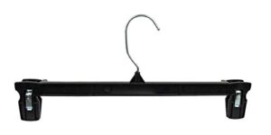 hangon recycled plastic with ridged clips pants hangers, 12 inch, black, 25 pack