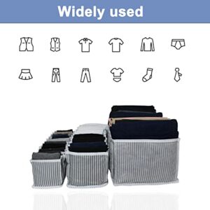 TY 6 Pcs Wardrobe Clothes Organizer , for Folded Closet Organizers and Storage Clothing Bedroom Jeans, white grey