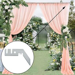 WHYHKJ 2PCS Double Crossbar Hanger Crossbar Valance Hanger Wedding Curtain Backdrop Stand Double Cross Bar Hanger Accessories for Backdrop Pipe Drape Stand Wedding