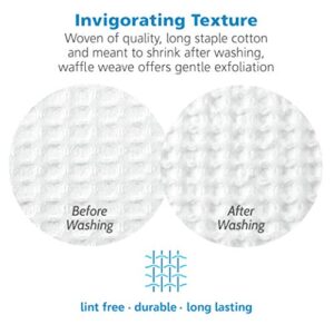 GILDEN TREE Waffle Towel Quick Dry Thin Exfoliating, 4 Pack Washcloths for Face Body, Classic Style (White)