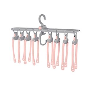 peivob collapsible plastic clothes hangers, hanger closet organizer and storage,space saving hangers with 8 hangers(pink)