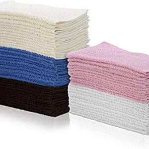 Simpli-Magic 79264 Cotton Washcloths, Size: 12”x12”, Multi Color, 50 Pack