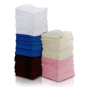 Simpli-Magic 79264 Cotton Washcloths, Size: 12”x12”, Multi Color, 50 Pack