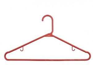 nahanco tbr2 plastic tubular hangers, shoulder indents, 17", red (pack of 144)