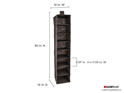 ClosetMaid 31454 8-Shelf Hanging Closet Organizer, Gray