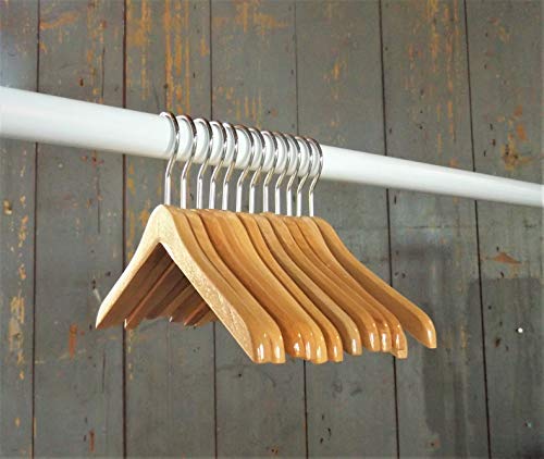 NAHANCO MINI612 6" Mini Wooden Hangers for Dolls Clothes, Pet Apparel or Accessories, Natural (Pack of 12)