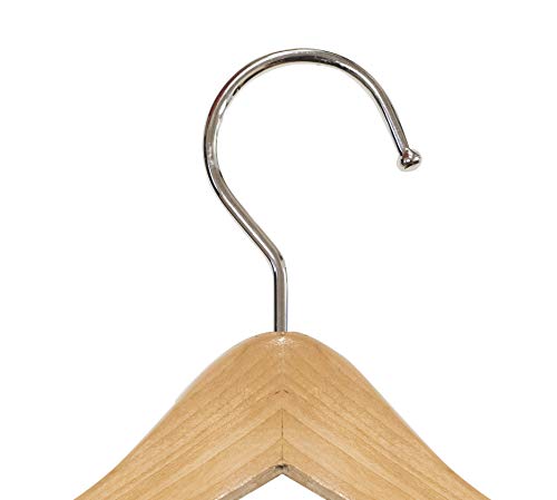 NAHANCO MINI612 6" Mini Wooden Hangers for Dolls Clothes, Pet Apparel or Accessories, Natural (Pack of 12)