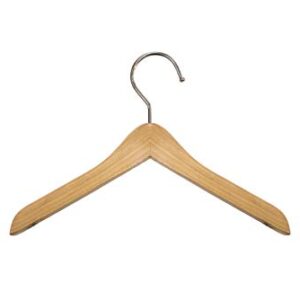 NAHANCO MINI612 6" Mini Wooden Hangers for Dolls Clothes, Pet Apparel or Accessories, Natural (Pack of 12)