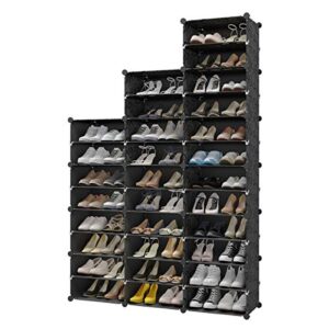 kousi 60-pairs shoe organizer shoe rack shoe tower storage cabinet storage organizer modular shoe cabinet, black