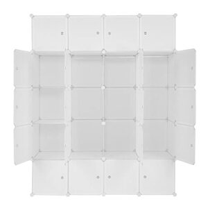 FOPEAS Maximize Space with Modular Cube Organizer - Stackable Plastic Closet Organizers with Hanging Rod Multifunctional Storage Cabinets and Shelves