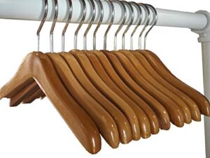 nahanco mini812 8" mini wooden hangers for dolls clothes, pet apparel or accessories, natural (pack of 12)