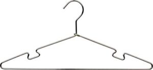 the great american hanger company the american company slim suit notches, box of 100 thin and strong chrome dress shirt and pants metal top hanger